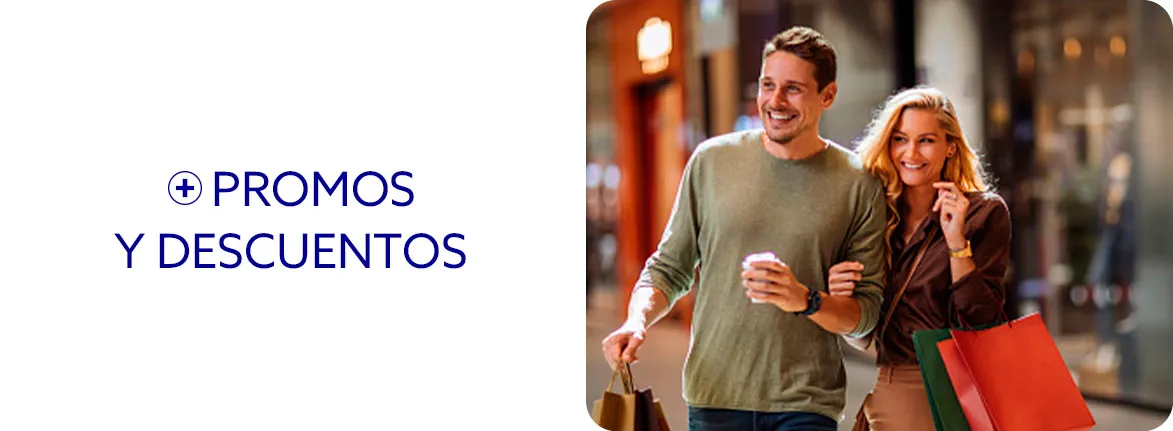 Imagen de una mujer y un hombre de compras en el mall